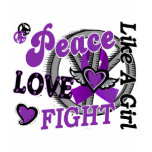 Peace Love Fight Like A Girl 2 Chiari Malformation t-shirts