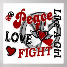 Peace Love Fight Like A Girl 2 Head Neck Cancer Posters