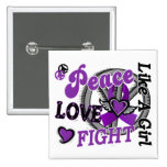 Peace Love Fight Like A Girl 2 Lupus Button