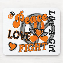 Peace Love Fight Like A Girl 2 Multiple Sclerosis Mouse Mats