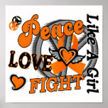 Peace Love Fight Like A Girl 2 Multiple Sclerosis Poster