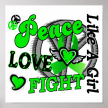 Peace Love Fight Like A Girl 2 Non-Hodgkin's Lymph Print