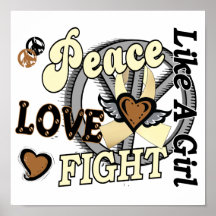 Peace Love Fight Like A Girl 2 Spinal Muscular Atr Poster