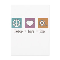 Peace Love Film Postcard