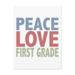 Peace Love First Grade Postcard