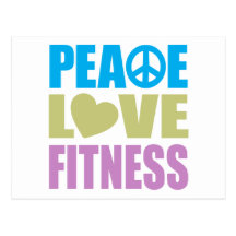 Peace Love Fitness Postcard