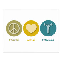 Peace Love Fitness Postcards