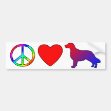 Peace Love Flat Coated Retrievers Bumper Sticker