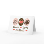 Peace Love Football Blank Greeting Card