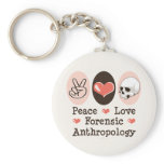 Peace Love Forensic Anthropology Keychain