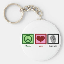 Peace Love Forensics Key Chain