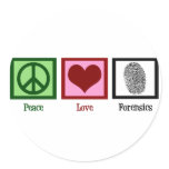 Peace Love Forensics stickers