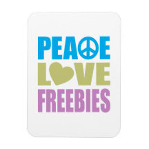 Peace Love Freebies Rectangular Magnet
