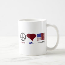 peace love freedom mugs
