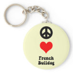 Peace love French Bulldog keychains