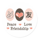 Peace Love Friendship Stickers