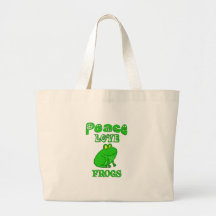 Peace Love Frogs Tote Bags