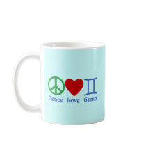 Peace Love Gemini Astrological Design Mugs