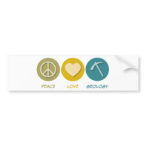 Peace Love Geology Bumper Sticker