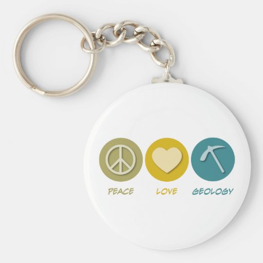 Peace Love Geology Keychain