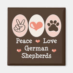 Peace Love German Shepherds Magnet