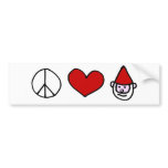 Peace Love Gnome bumper stickers
