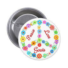 Peace Love Goats Button