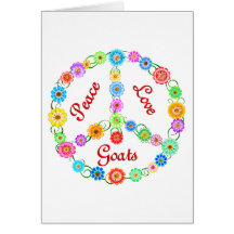 Peace Love Goats Greeting Cards