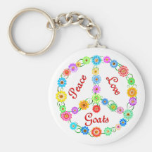 Peace Love Goats Keychain