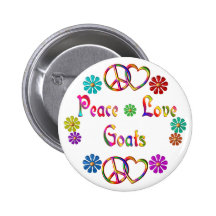 PEACE LOVE GOATS PINBACK BUTTONS