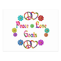 PEACE LOVE GOATS POSTCARD