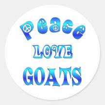 PEACE LOVE GOATS ROUND STICKERS