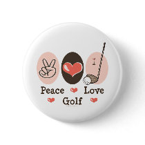 Peace Love Golf Button