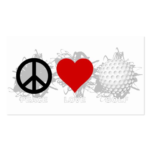 Peace Love Golf Emblem Business Card | Zazzle