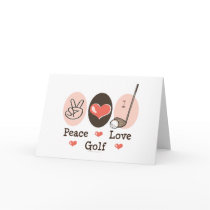 Peace Love Golf Greeting Card