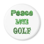 Peace Love Golf Fridge Magnets