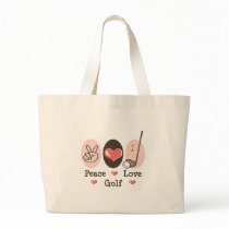 Peace Love Golf Tote Bag
