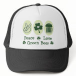 Peace Love Green Beer Cap hats