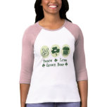 Peace Love Green Beer Raglan T-shirt