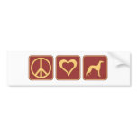 Peace Love Greyhound bumper stickers