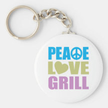 Peace Love Grill Key Chain