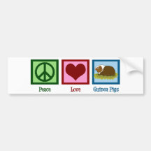Peace Love Guinea Pigs Bumper Stickers