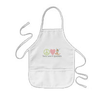 peace love gymnastics blonde aprons