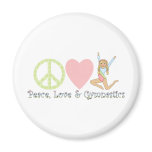 peace love gymnastics blonde magnets