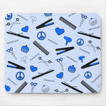 Peace, Love, & Hair Accessories (Bright Blue) Mousemat