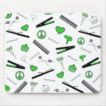 Peace, Love, & Hair Accessories (Green) Mousemats