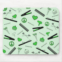 Peace, Love, & Hair Accessories (Green) Mousemats
