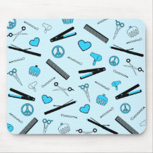 Peace, Love, & Hair Accessories (Light Blue) Mouse Pad