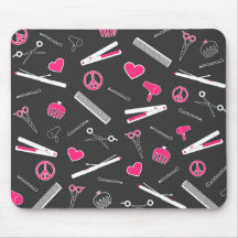 Peace, Love, & Hair Accessories (Pink Dark) Mouse Pad