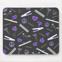 Peace, Love, & Hair Accessories (Purple Dark) Mouse Mats